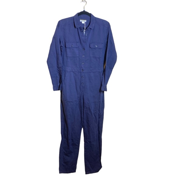 NWT OUTERKNOWN Navy Linen S.E.A Long Sleeve Jumpsuit, size X-Small - Picture 2 of 12